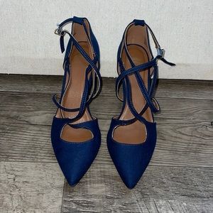 Navy Blue Strappy Heels